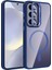 Samsung Galaxy S24 Plus Kılıf Etro Standlı Kamera Lens Koruyucu Hediye Lacivert 3