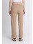 Bej Yüksek Bel Dikiş Detaylı Tayt Pantolon 1002 5