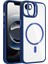 iPhone 16E Kılıf Standlı ve Kamera Lens Hediyeli M-Safe Şarj Özellikli Hlp Etro Kapak - Lacivert 1
