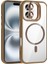 iPhone 16 Kılıf Standlı ve Kamera Lens Hediyeli M-Safe Şarj Özellikli Hlp Etro Kapak - Desert Titan 1