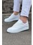 J160 Bağcıklı Ortopedik Taban Cilt Erkek Sneaker Günlük Ayakkabı Bt Beyaz 1