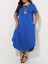 Kadın Kısa Kollu Bisiklet Yaka Cepli Salaş Viskon Elbise 3