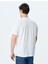 Bisiklet Yaka Çizgi Baskılı Pamuklu Kısa Kollu Slim Fit Tişört 4