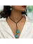 1 Set Turquoıse Heart Takı Turkuaz Renk Küpe & Kolye Seti 2