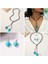 1 Set Turquoıse Heart Takı Turkuaz Renk Küpe & Kolye Seti 3