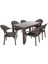 Elit Rattan 90x150 Eylül Koltuk Camlı Masa Takımı Kahverengi 1