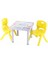 Plastik Mandella Rubi Türkçe Desenli Çocuk Masası 2 Adet Nova Orta Çocuk Koltuk Sarı 1