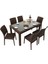 Elit Rattan 90x150 Elit Sandalye Camlı Masa Takımı KAHVERENGİ 1