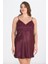 Arias Closet Büyük Beden Mürdüm Gecelik 2108 OZN-22665 3
