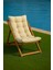 Minderli Ahşap Şezlong Set Katlanır 3 Kademeli Bahçe Balkon Teras Plaj Sandalyesi 2+1 Set Bej 3