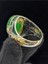 Yeşil Mineli Mikro Taşlı Oval Akik Taşlı 925 Ayar Erkek Gümüş Yüzük 5