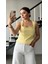 Açık Sarı Peplum Korse Bluz 3