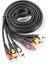 5 Metre - 3rca Erkek 3 Rca Erkek Kompozit Ses Video Av Kablosu - Özel Bakır Seri 4