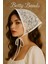 Betty Bands Krem Nakış Desenli Yazlık Bandana – Bağlamalı Model Üçgen Bağcıklı Form 1