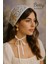 Betty Bands Krem Nakış Desenli Yazlık Bandana – Bağlamalı Model Üçgen Bağcıklı Form 2