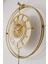 (Gold-Büyük Boy) - Özel Kadranlı Çark Lavinya - Kırılmaz Kadranlı (Mobilya) Metal Duvar Saati 2
