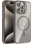iPhone 15 Pro Max Kılıf Standlı ve Kamera Lens Hediyeli M-Safe Şarj Özellikli F10T Etro Kapak - Laci 3