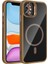 iPhone 11 Kılıf Standlı ve Kamera Lens Hediyeli M-Safe Şarj Özellikli F10T Etro Kapak - Desert Titan 1