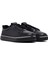Erkek Siyah Bağcıklı Kalın Tabanlı Deri Sneaker 25WFD655018 3