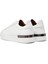 Erkek Beyaz Bağcıklı Kalın Tabanlı Deri Sneaker 25WFD6107FT 5