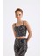 Abiye Takım Elbise | Ceket | Pantolon | Büstiyer 3 Lü Takım TK34264 Siyah Gold Leopar 3