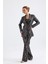 Abiye Takım Elbise | Ceket | Pantolon | Büstiyer 3 Lü Takım TK34264 Siyah Gold Leopar 7