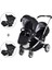 Ibiza Travel System (Seyehat Sistem) Ikiz Bebek Arabası 2 Adet Puset Tam Set Siyah (Yeni Model) 2