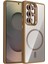 Samsung Galaxy S24 Ultra Kılıf Standlı Mika Magsafe Hassas Butonlu Metal Tuşlu + Kamera Lens Camı Hediyeli Set 1