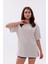 Çizgili %100 Compact Penye Süprem Basic Oversize T-Shirt 2