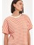 Çizgili %100 Compact Penye Süprem Basic Oversize T-Shirt 4