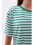 Çizgili %100 Compact Penye Süprem Basic Oversize T-Shirt 4