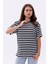 Çizgili %100 Compact Penye Süprem Basic Oversize T-Shirt 3