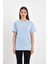 Düz Renk %100 Kompakt Penye Süprem Basic Oversize Tişört 1