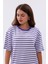 Çizgili %100 Compact Penye Süprem Basic Oversize T-Shirt 2