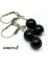 El Yapımı Oniks Doğal Taşlı Sallantılı Unisex Küpe – 8mm Siyah Taşlı, Gümüş Renk, Mandallı Klipsli 2