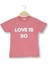 Love Is So Baskılı Kız Tshirt Gül Kurusu 1