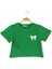 Fiyonklu Baskılı 36/1 Kompak Crop Kız Tshirt Yeşil 1
