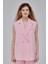 Pembe Oversize Kruvaze Yaka Astarlı Yelek 2