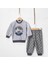 Baby Penye Ekose Alt Melanj Üst Pijama Takımı 9-18 Ay %100 Pamuk (Tam Kalıp) 1