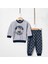Baby Penye Ekose Alt Melanj Üst Pijama Takımı 9-18 Ay %100 Pamuk (Tam Kalıp) 1