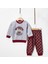 Baby Penye Ekose Alt Melanj Üst Pijama Takımı 9-18 Ay %100 Pamuk (Tam Kalıp) 1
