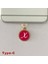 x Harfi Type-C Uyumlu Telefon Şarj Portu Toz Tıpası Toz Tıkacı Epoksi Charm Kırmızı Beyaz 1