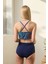 Bikini Takımı Toparlayıcı Büzgülü Model Nilüfer Desen Siyah 4