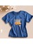 Arka Just Stay Cool Baskılı Erkek Tshirt Indigo 2