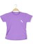 Yanları Büzgülü Kalp Baskılı 36/1 Kompak Kız Tshirt Lila 1