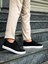 J101 Bağcıklı Ortopedik Taban Triko Erkek Spor Sneaker Ayakkabı Bt Siyah 3