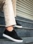 J101 Bağcıklı Ortopedik Taban Triko Erkek Spor Sneaker Ayakkabı Bt Siyah 4
