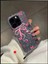 iPhone 11 Uyumlu Pembe Fiyonk ve Kelebekli Simli Şeffaf Parıltılı Premium Telefon Kılıfı 5