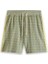 Yeşil Kadife Monogramlı Kısa Şort - Regular Fit, Rahat Tasarım 1