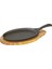 Bbq Oval Servis Tavası, Ahşap Tepsili, 39,5X19,5X5 Cm, Isı Tutucu 1